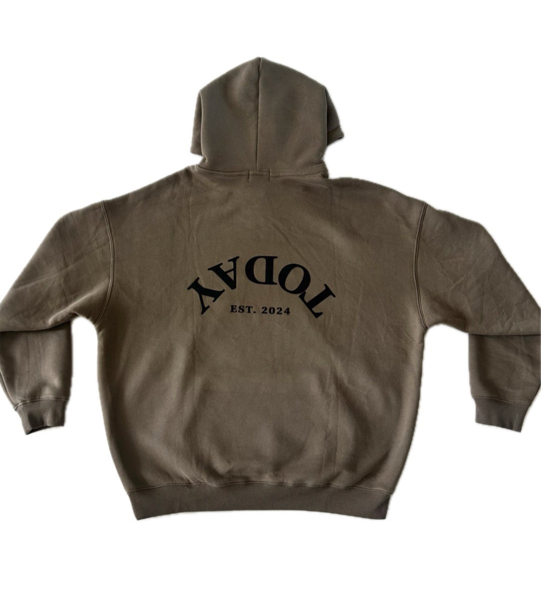 The Everyday Hoodie - Khaki Green and Black