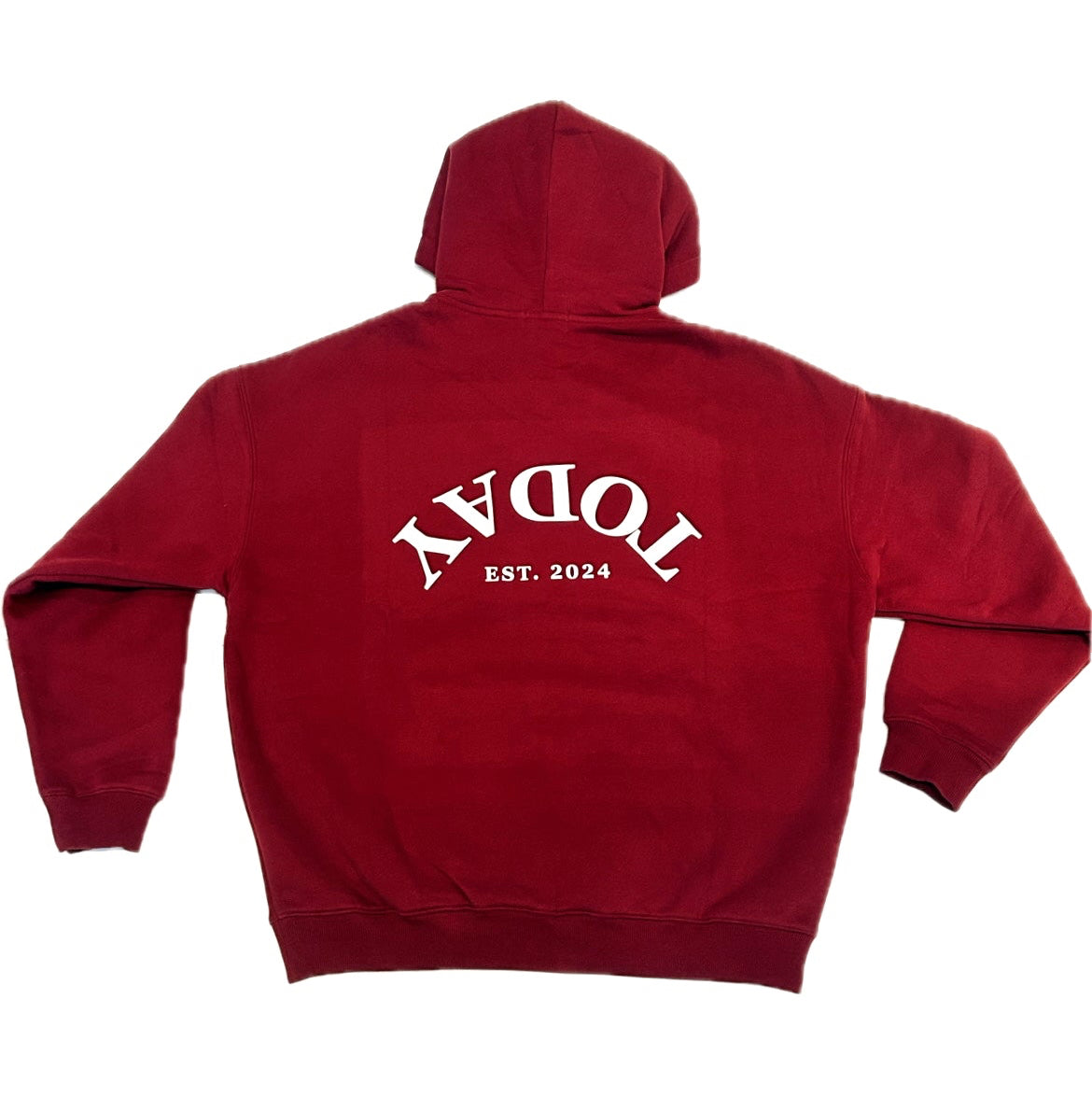 The Everyday Hoodie - Deep Red + White
